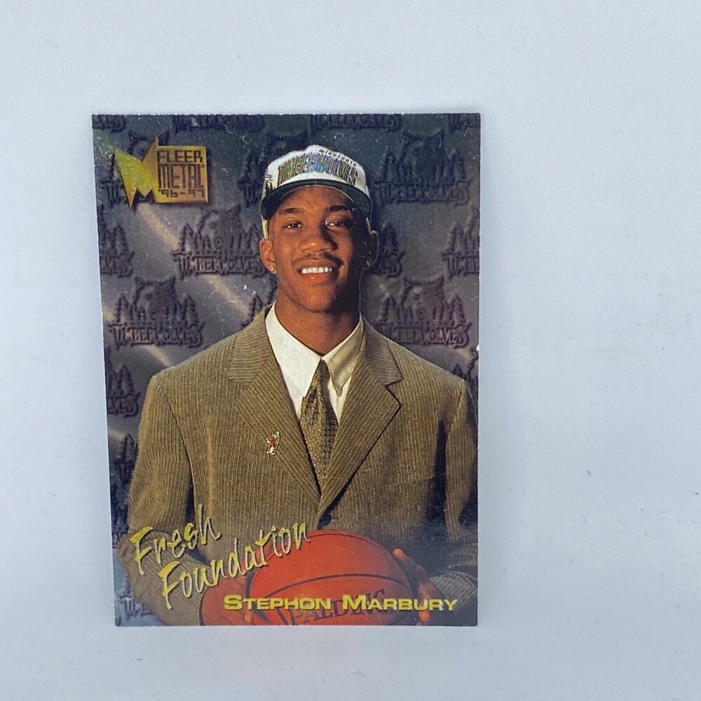 Stephon Marbury 1996-97 Fleer Metal Fresh Foundation #134 Timberwolves Rookie